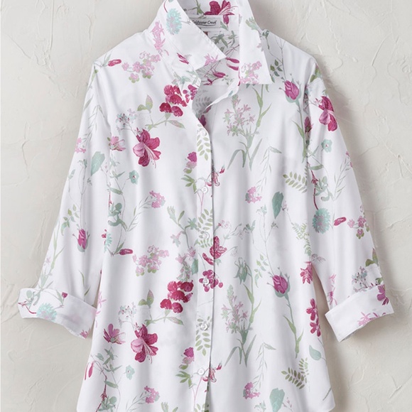 Coldwater Creek Petal Essence No-Iron Button Down Long Sleeve Shirt 12 Petite - Picture 2 of 12